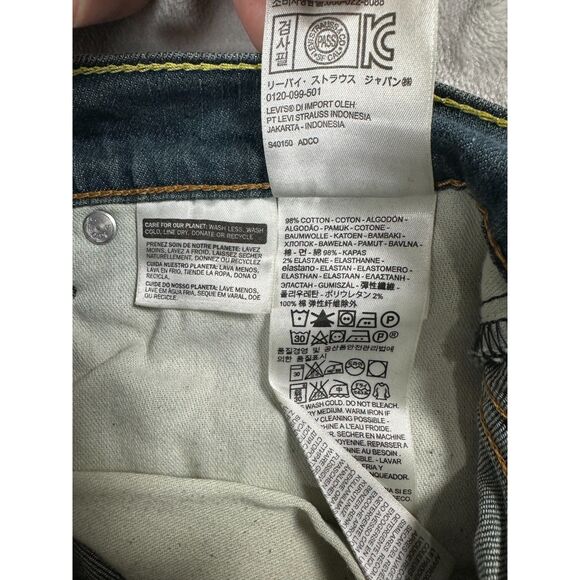 Levis Strauss 511 Men's Slim Straight Blue Distressed Jeans (32x30) - Picture 9 of 10